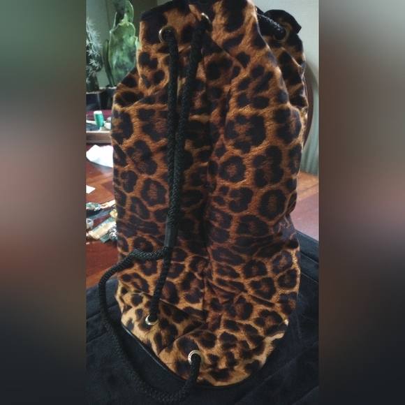 African Cloth back pack bag; approximately 30" deep - Picture 6 of 13